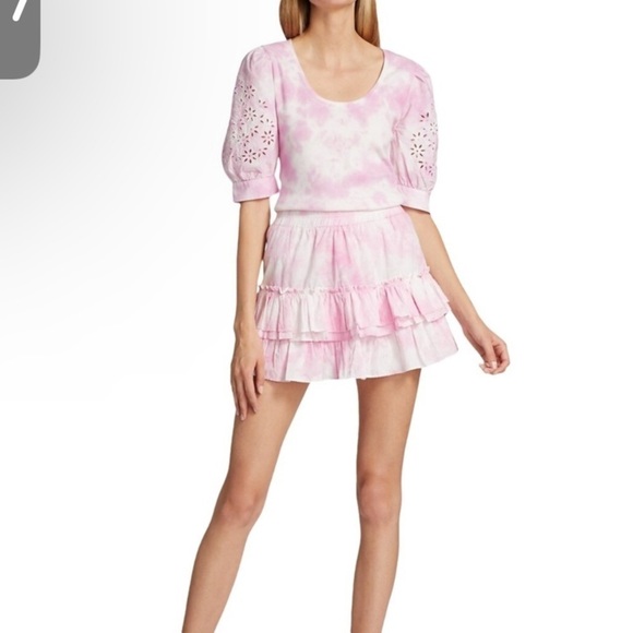 GENERATION LOVE‎ Athena Tie Dye Cotton Tiered Mini Skirt - Picture 1 of 9